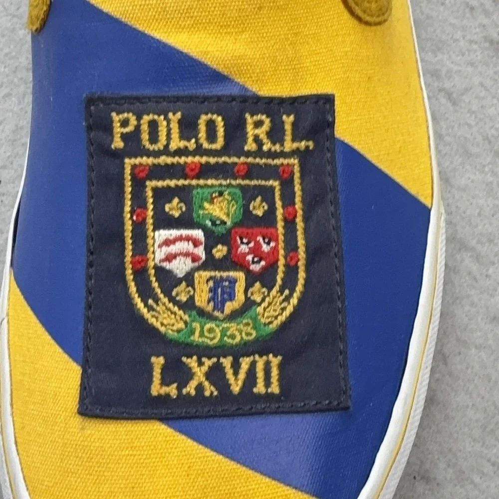 Polo Ralph Lauren Shoes Mens Size 9 Thompson III Multicolor Slip On Canvas